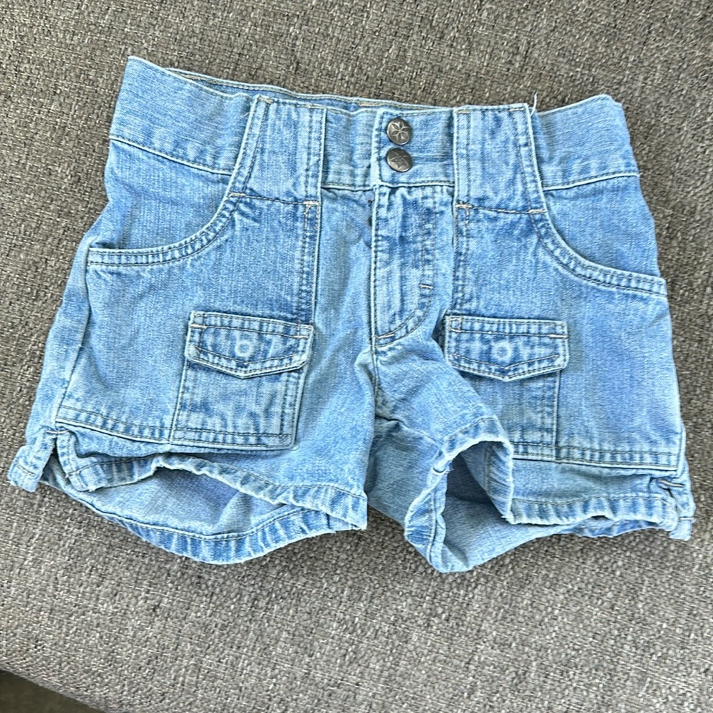 SO Denim Light Wash Cargo High Waisted Jean Shorts Size 7